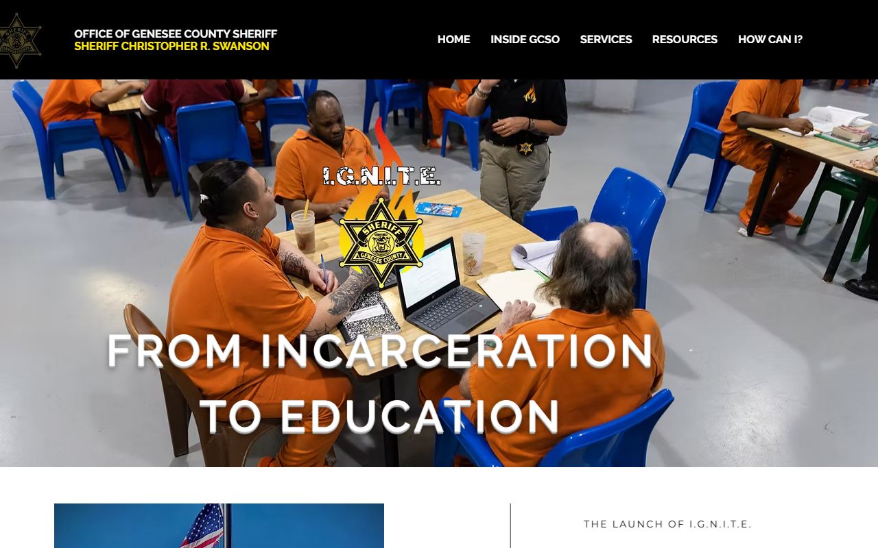 Genesee County Jail inmate education and I.G.N.I.T.E. program information